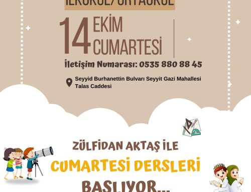 Zülfidan Aktaş ile Cumartesi Dersleri Başlıyor!